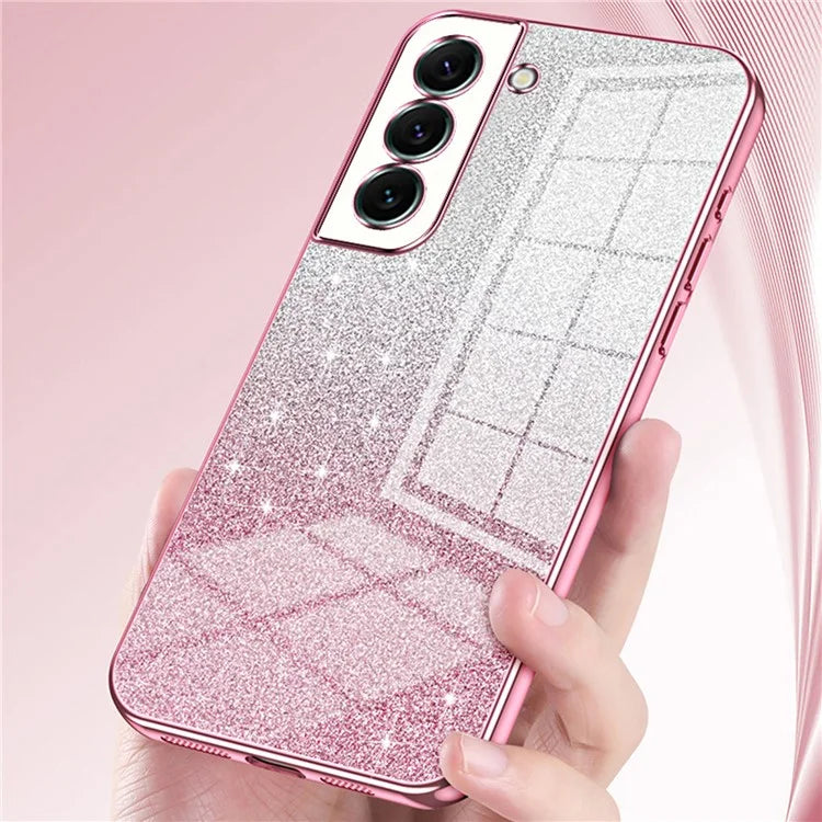 For Samsung Galaxy S22+ 5G Case Gradient Glitter Electroplated TPU Phone Cover