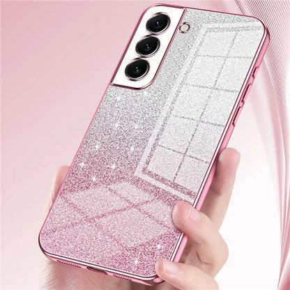 For Samsung Galaxy S22+ 5G Case Gradient Glitter Electroplated TPU Phone Cover