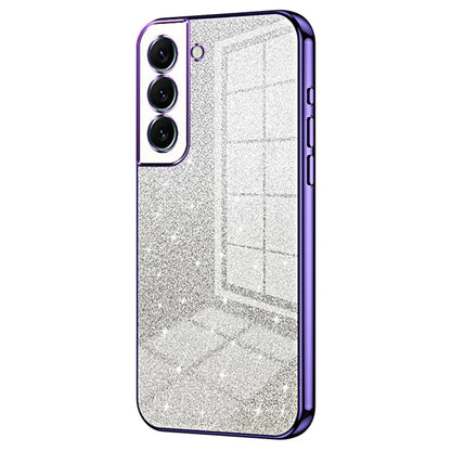 For Samsung Galaxy S22+ 5G Case Gradient Glitter Electroplated TPU Phone Cover