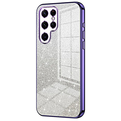 For Samsung Galaxy S22 Ultra 5G Slim Case Gradient Glitter Electroplating TPU Phone Cover