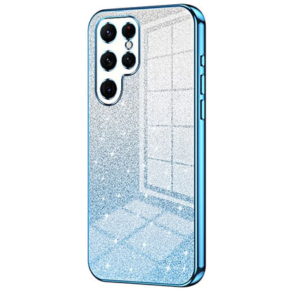 For Samsung Galaxy S22 Ultra 5G Slim Case Gradient Glitter Electroplating TPU Phone Cover