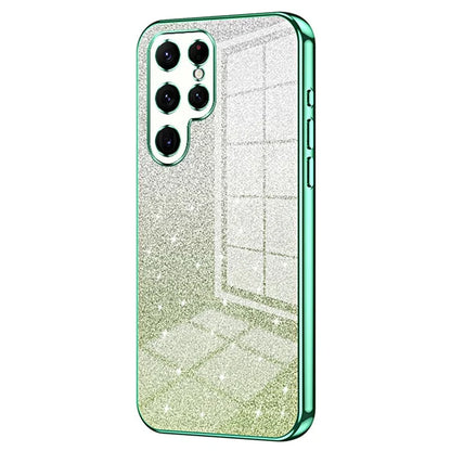 For Samsung Galaxy S22 Ultra 5G Slim Case Gradient Glitter Electroplating TPU Phone Cover