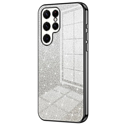 For Samsung Galaxy S22 Ultra 5G Slim Case Gradient Glitter Electroplating TPU Phone Cover