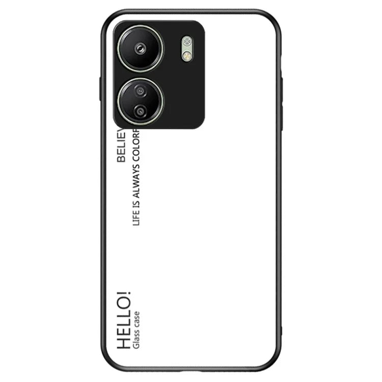 For Xiaomi Redmi 13C 4G / Poco C65 4G Tempered Glass Case Gradient Phone Cover