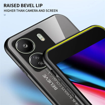 For Xiaomi Redmi 13C 4G / Poco C65 4G Tempered Glass Case Gradient Phone Cover