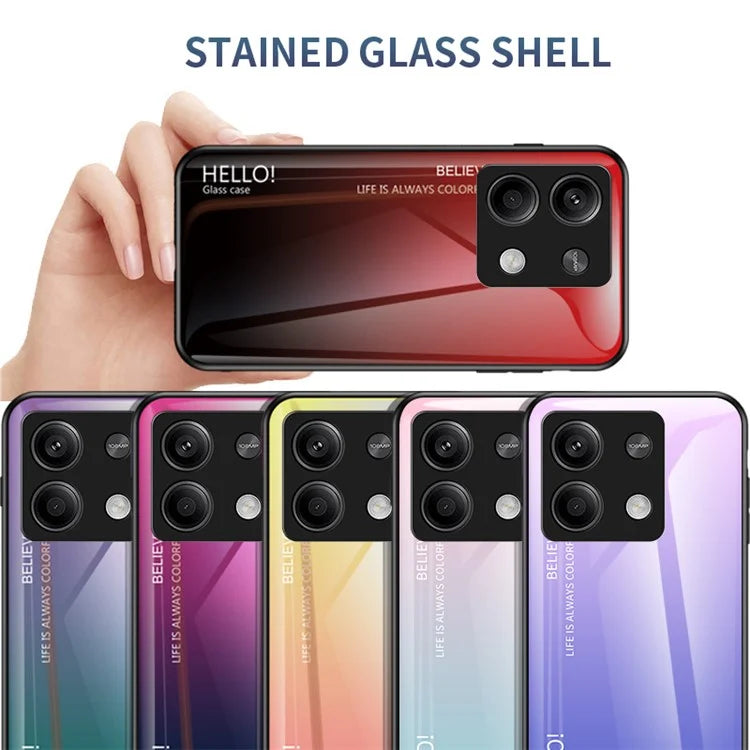 For Xiaomi Redmi Note 13 5G Gradient Phone Case Tempered Glass Cover