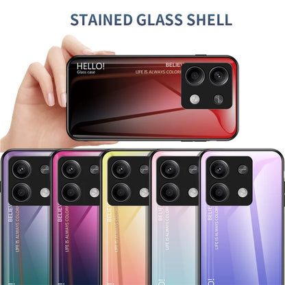 For Xiaomi Redmi Note 13 5G Gradient Phone Case Tempered Glass Cover