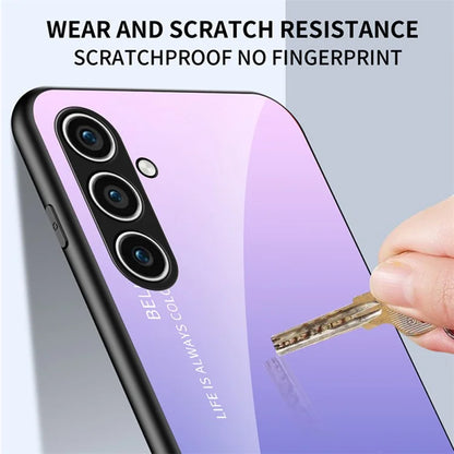 For Samsung Galaxy S24+ Case Tempered Glass+PC+TPU Phone Cover