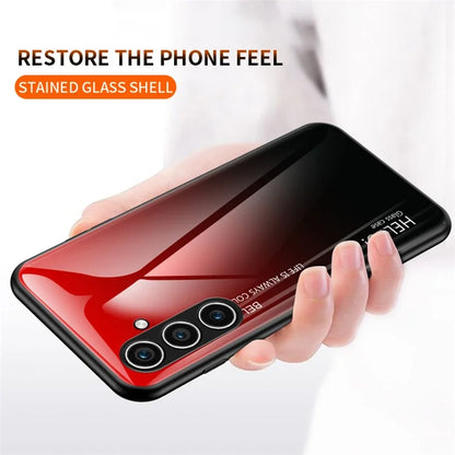 For Samsung Galaxy S24+ Case Tempered Glass+PC+TPU Phone Cover