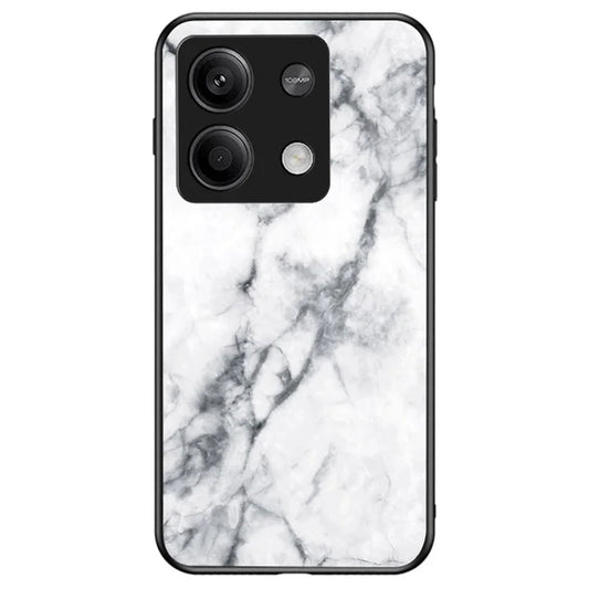 For Xiaomi Redmi Note 13 5G Case Marble Pattern Shockproof Tempered Glass+PC+TPU Cover