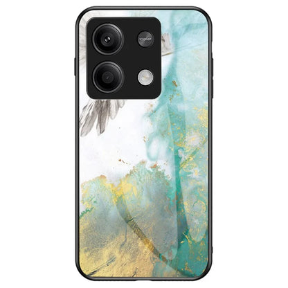 For Xiaomi Redmi Note 13 5G Case Marble Pattern Shockproof Tempered Glass+PC+TPU Cover