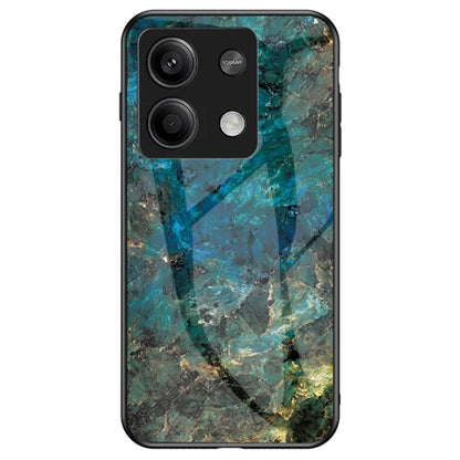 For Xiaomi Redmi Note 13 5G Case Marble Pattern Shockproof Tempered Glass+PC+TPU Cover