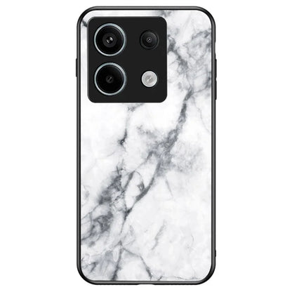 For Xiaomi Redmi Note 13 Pro 5G / Poco X6 5G Case Marble Pattern Scratch-proof Tempered Glass+PC+TPU Phone Shell