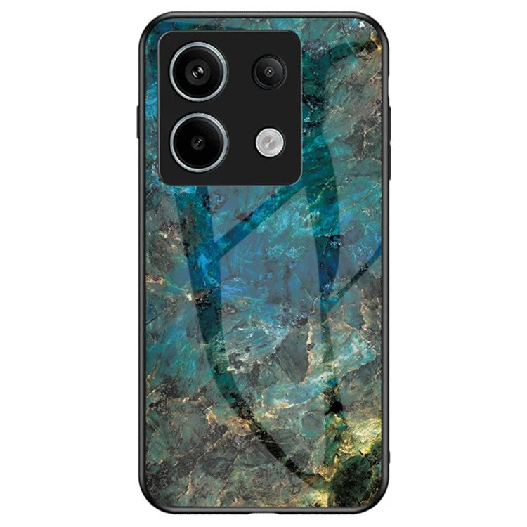 For Xiaomi Redmi Note 13 Pro 5G / Poco X6 5G Case Marble Pattern Scratch-proof Tempered Glass+PC+TPU Phone Shell