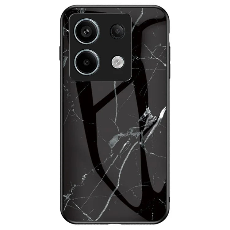 For Xiaomi Redmi Note 13 Pro 5G / Poco X6 5G Case Marble Pattern Scratch-proof Tempered Glass+PC+TPU Phone Shell