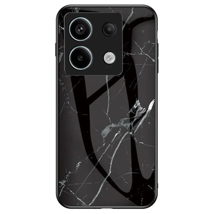 For Xiaomi Redmi Note 13 Pro 5G / Poco X6 5G Case Marble Pattern Scratch-proof Tempered Glass+PC+TPU Phone Shell