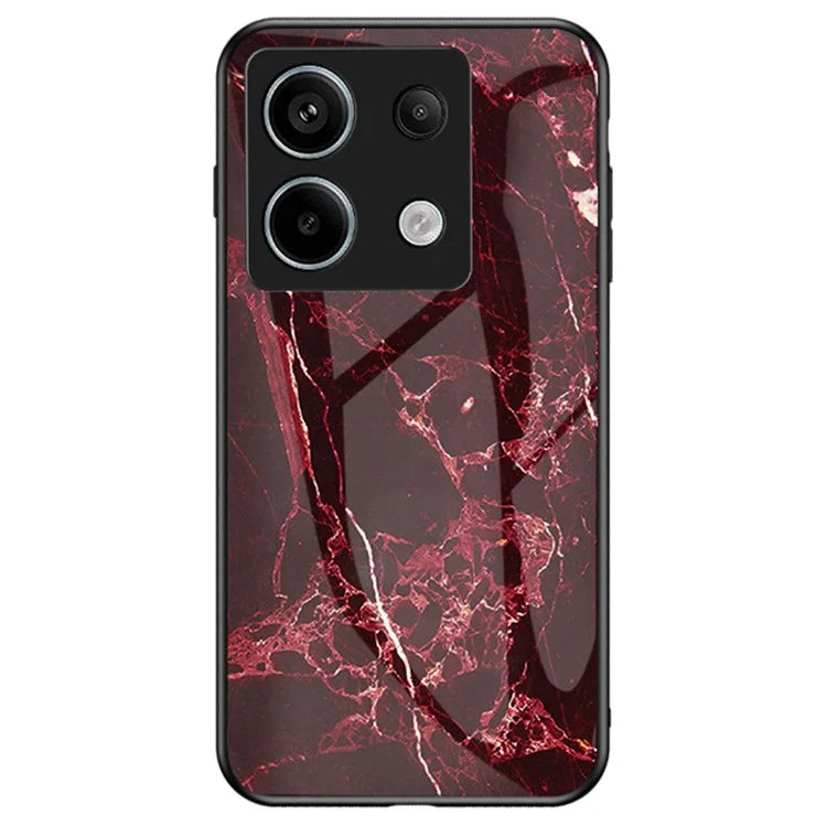 For Xiaomi Redmi Note 13 Pro 5G / Poco X6 5G Case Marble Pattern Scratch-proof Tempered Glass+PC+TPU Phone Shell