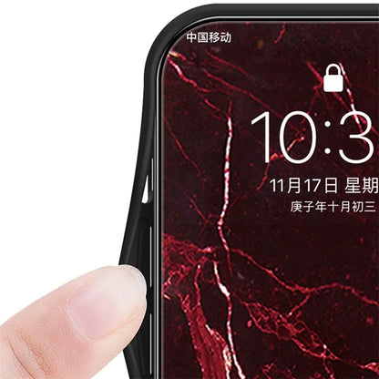 For Xiaomi Redmi Note 13 Pro 5G / Poco X6 5G Case Marble Pattern Scratch-proof Tempered Glass+PC+TPU Phone Shell