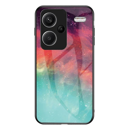 For Xiaomi Redmi Note 13 Pro+ 5G Case Slim-Fit Starry Sky Pattern Tempered Glass+PC+TPU Smart Phone Cover