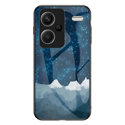 For Xiaomi Redmi Note 13 Pro+ 5G Case Slim-Fit Starry Sky Pattern Tempered Glass+PC+TPU Smart Phone Cover