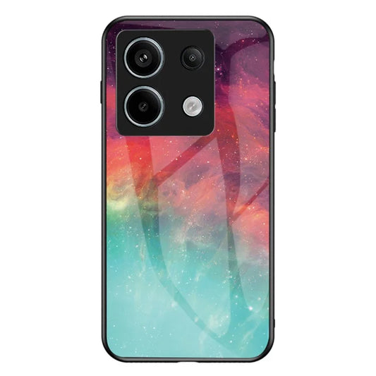 Phone Cover for Xiaomi Redmi Note 13 Pro 5G / Poco X6 5G Case Tempered Glass+PC+TPU Starry Sky Pattern Shell