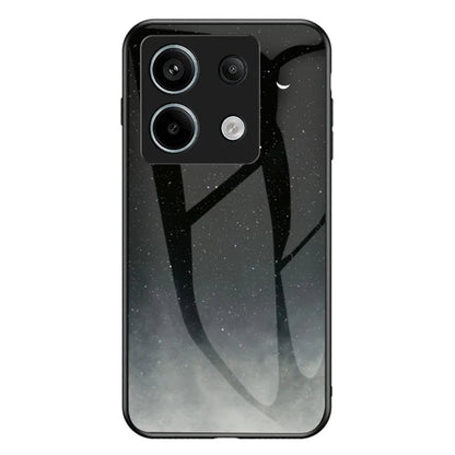 Phone Cover for Xiaomi Redmi Note 13 Pro 5G / Poco X6 5G Case Tempered Glass+PC+TPU Starry Sky Pattern Shell