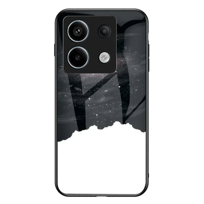 Phone Cover for Xiaomi Redmi Note 13 Pro 5G / Poco X6 5G Case Tempered Glass+PC+TPU Starry Sky Pattern Shell