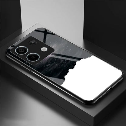 Phone Cover for Xiaomi Redmi Note 13 Pro 5G / Poco X6 5G Case Tempered Glass+PC+TPU Starry Sky Pattern Shell