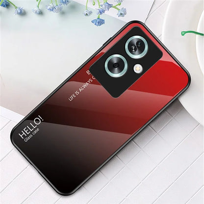 For Oppo A79 5G / A2 5G Case Gradient Color Tempered Glass Phone Cover