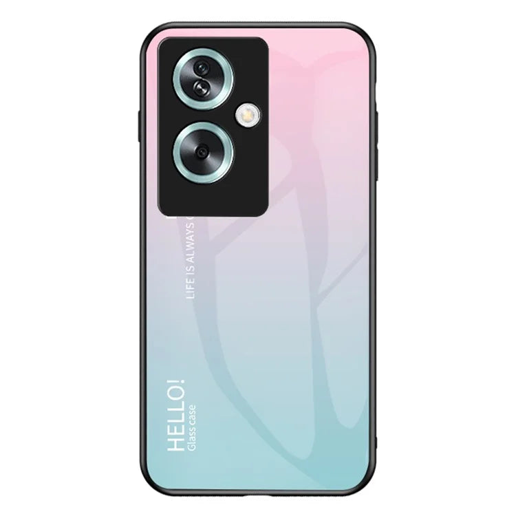 For Oppo A79 5G / A2 5G Case Gradient Color Tempered Glass Phone Cover