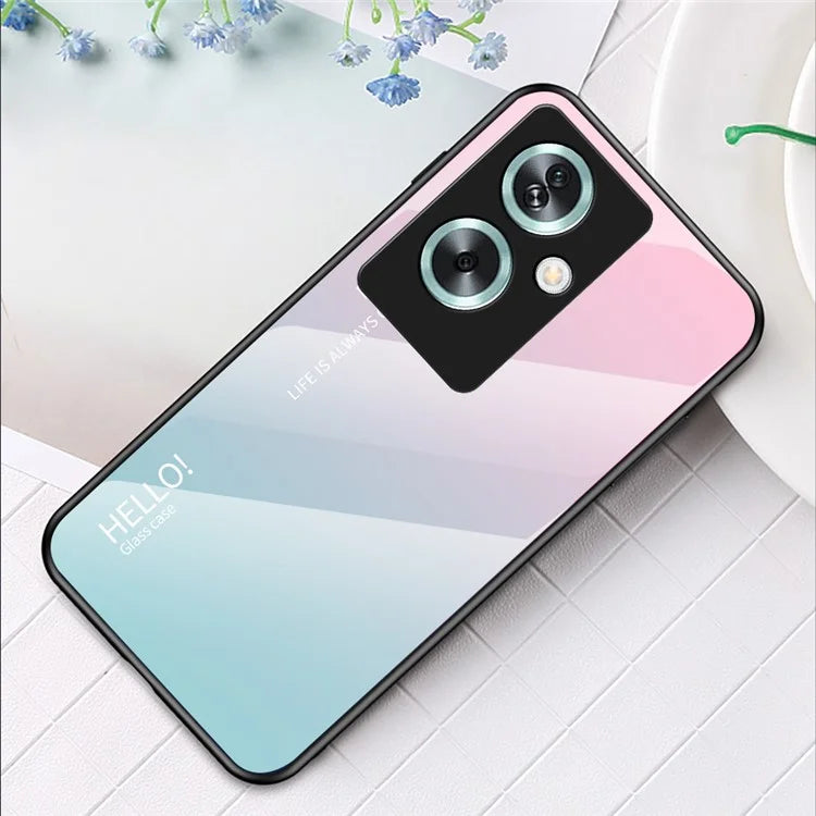 For Oppo A79 5G / A2 5G Case Gradient Color Tempered Glass Phone Cover