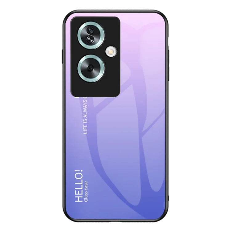 For Oppo A79 5G / A2 5G Case Gradient Color Tempered Glass Phone Cover