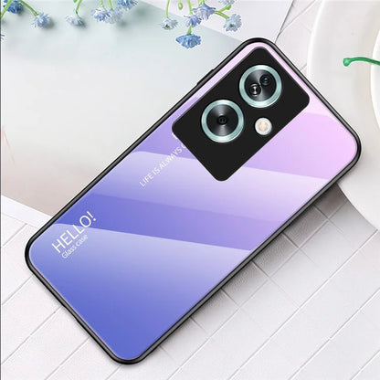 For Oppo A79 5G / A2 5G Case Gradient Color Tempered Glass Phone Cover
