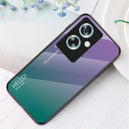 For Oppo A79 5G / A2 5G Case Gradient Color Tempered Glass Phone Cover