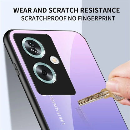 For Oppo A79 5G / A2 5G Case Gradient Color Tempered Glass Phone Cover
