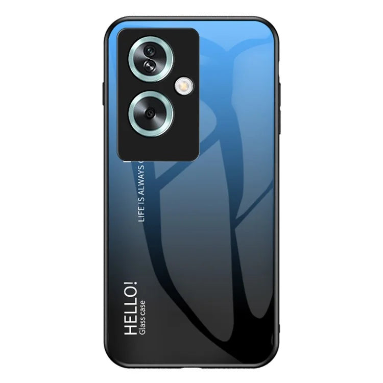 For Oppo A79 5G / A2 5G Case Gradient Color Tempered Glass Phone Cover