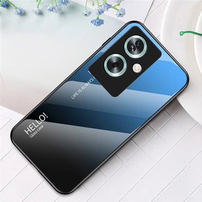 For Oppo A79 5G / A2 5G Case Gradient Color Tempered Glass Phone Cover
