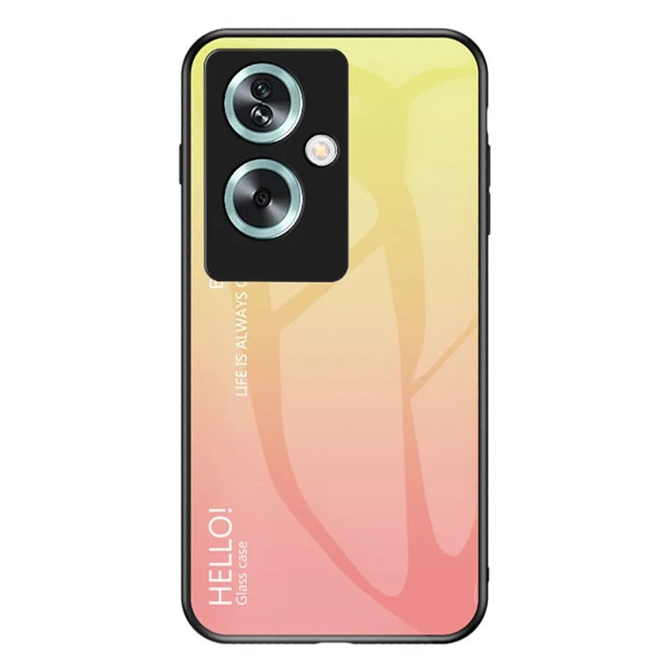 For Oppo A79 5G / A2 5G Case Gradient Color Tempered Glass Phone Cover
