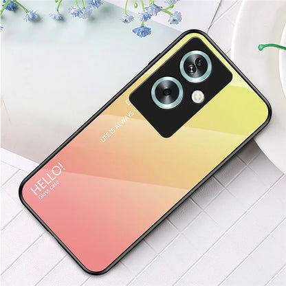 For Oppo A79 5G / A2 5G Case Gradient Color Tempered Glass Phone Cover