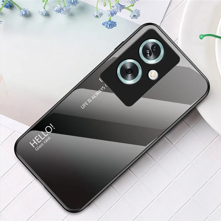 For Oppo A79 5G / A2 5G Case Gradient Color Tempered Glass Phone Cover