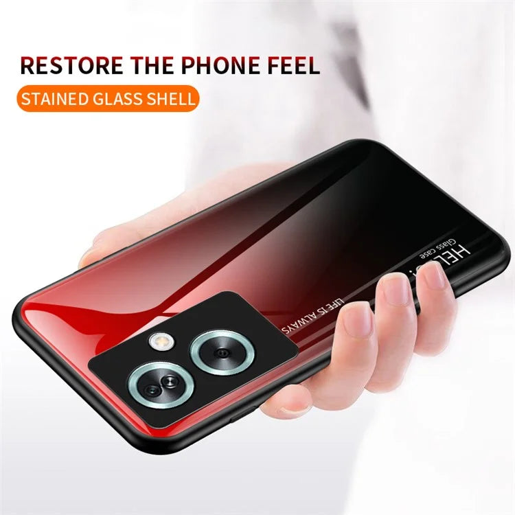 For Oppo A79 5G / A2 5G Case Gradient Color Tempered Glass Phone Cover
