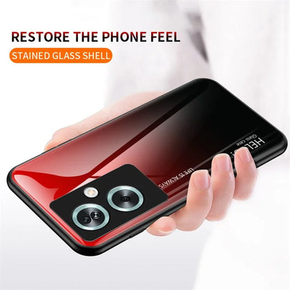 For Oppo A79 5G / A2 5G Case Gradient Color Tempered Glass Phone Cover