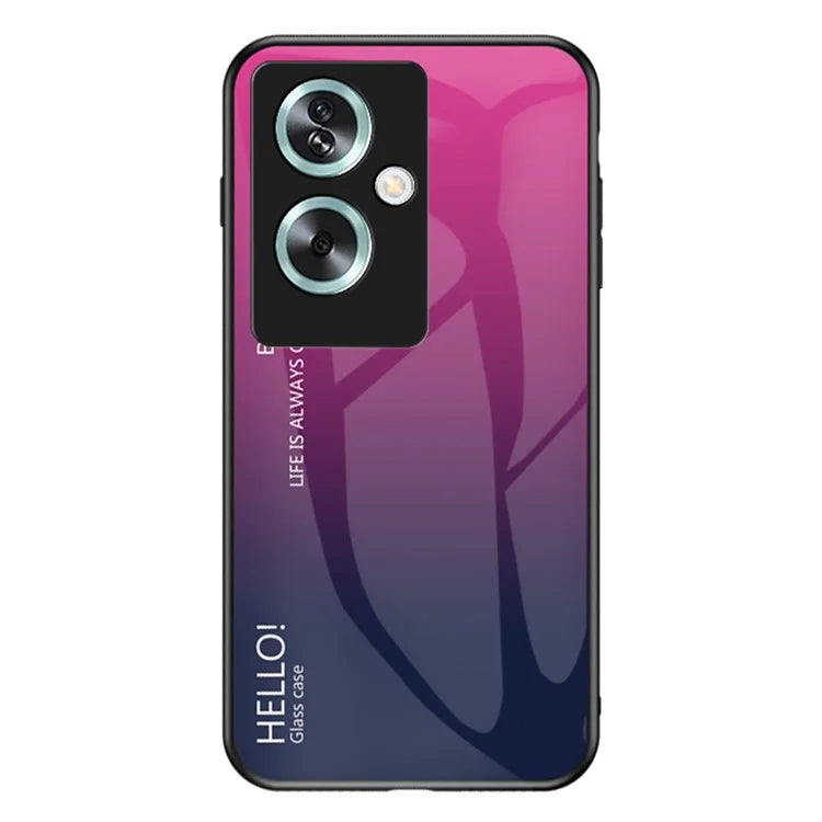 For Oppo A79 5G / A2 5G Case Gradient Color Tempered Glass Phone Cover