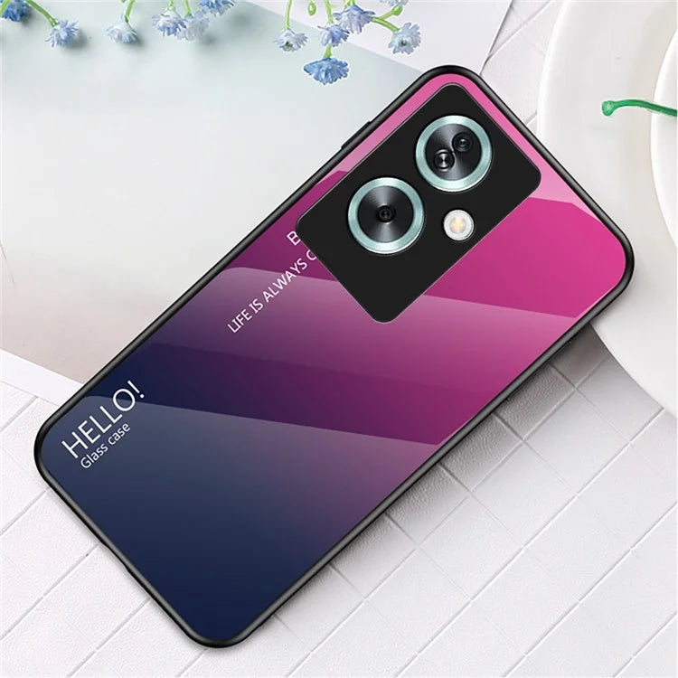 For Oppo A79 5G / A2 5G Case Gradient Color Tempered Glass Phone Cover