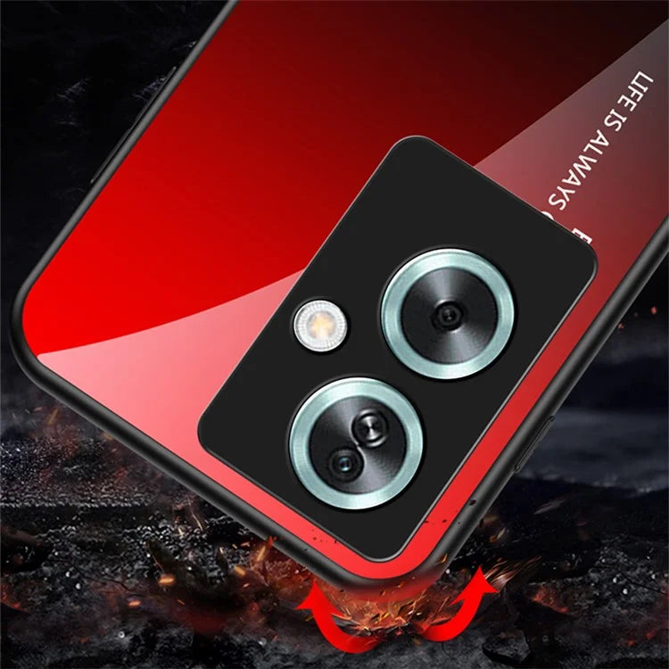 For Oppo A79 5G / A2 5G Case Gradient Color Tempered Glass Phone Cover