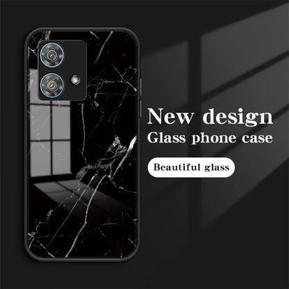 For Motorola Edge 40 Neo 5G Case Marble Pattern Printed Tempered Glass+PC+TPU Phone Protector