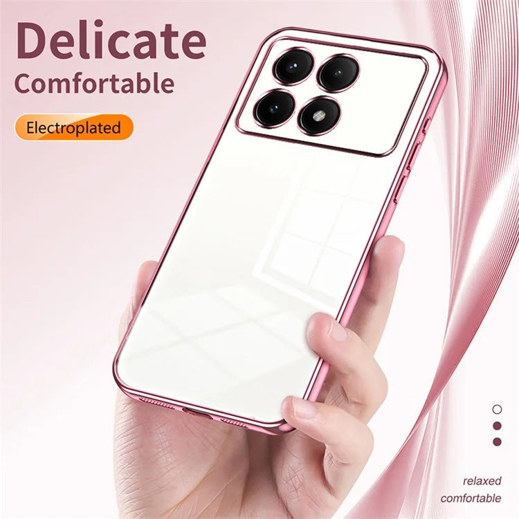 For Xiaomi Redmi K70E 5G / Poco X6 Pro 5G Cell Phone Case Soft TPU Electroplating Precise Lens Cutout Back Cover