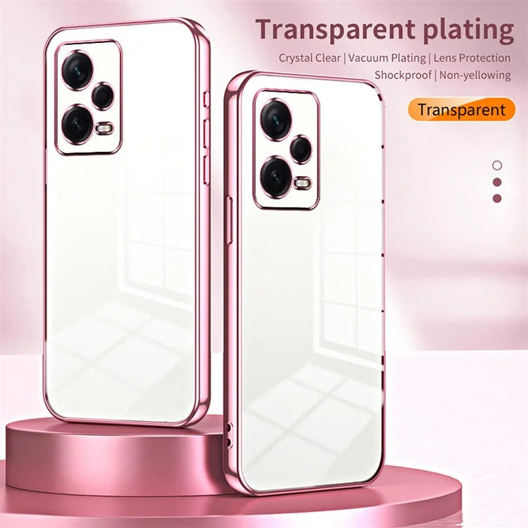 For Xiaomi Redmi Note 12 Pro+ 5G TPU Case Electroplating Precise Lens Cutout Back Shell