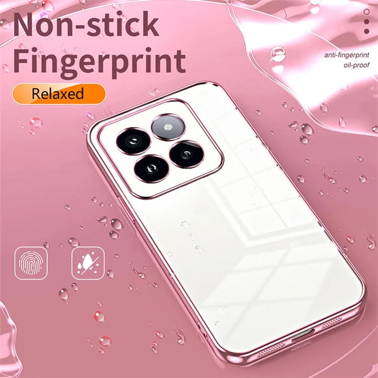 For Xiaomi 14 Pro Case Electroplating Soft TPU Protective Back Shell with Precise Lens Cutout