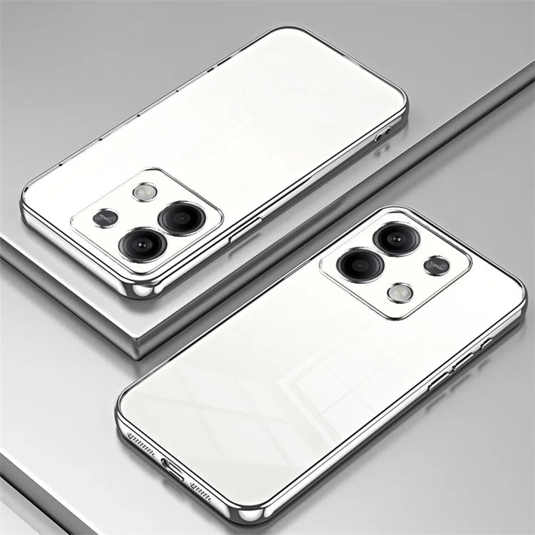 For Xiaomi Redmi Note 13 5G Cell Phone Case Electroplated Crystal Clear Cover with Precise Lens Cutout